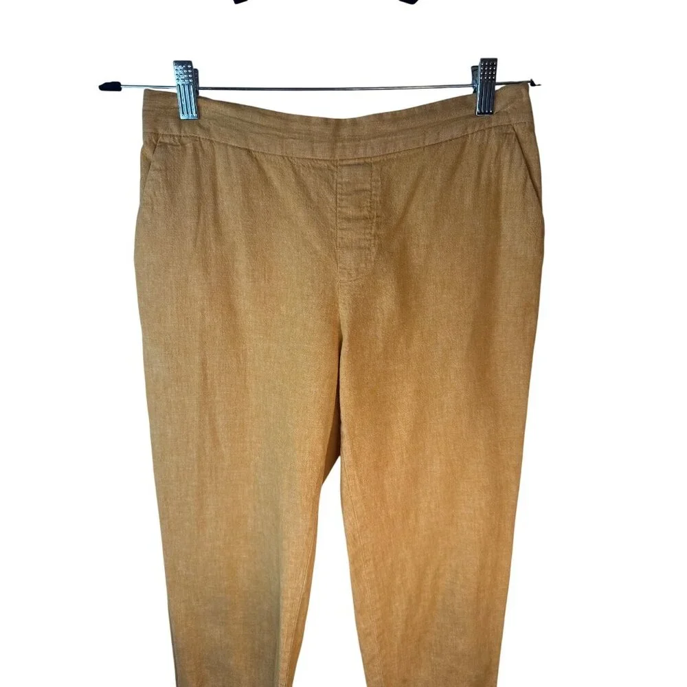 2/$30 Banana Republic Hayden Pant Womens Size 6 Yellow Linen Blend Cropped
